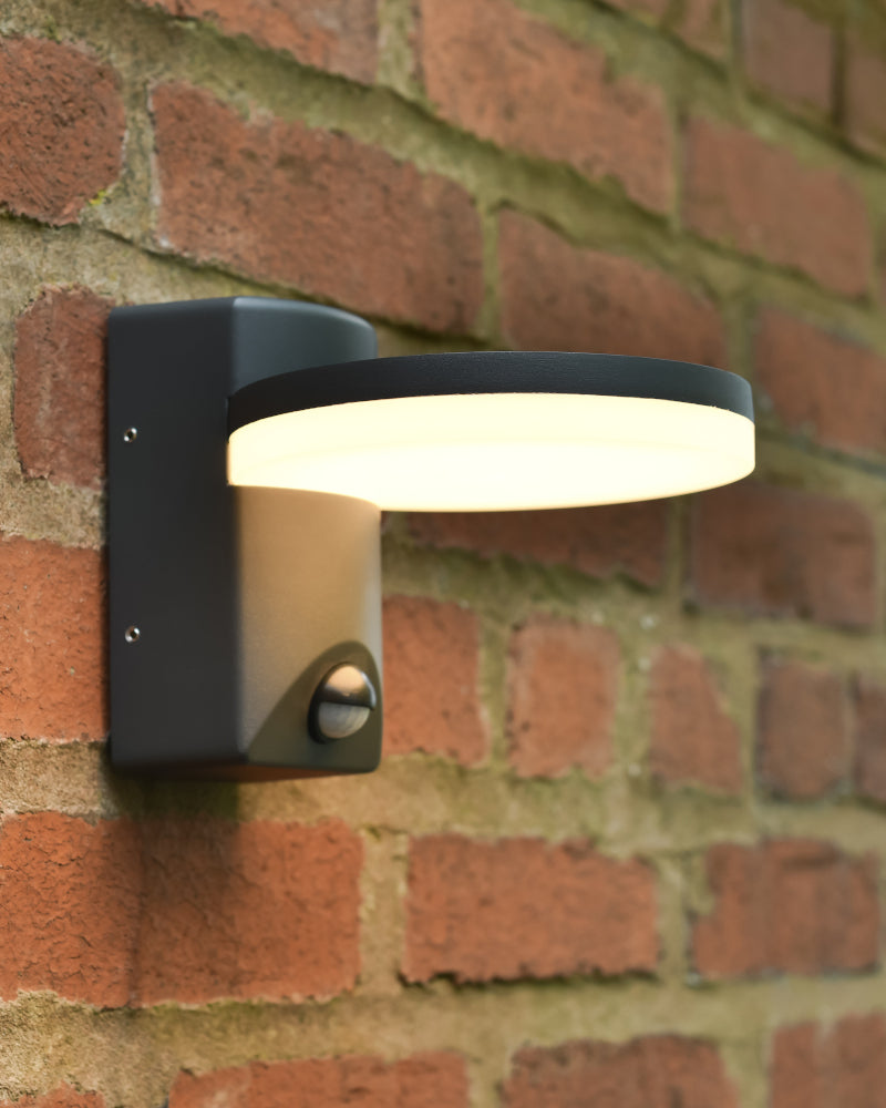 Side profile of the 'Ednaston' LED light lit up