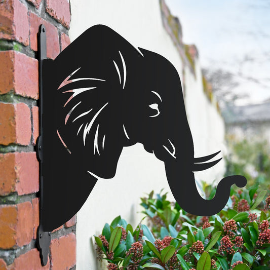"Elephant Trunk" Garden Hanging Basket Bracket In A Black Finish