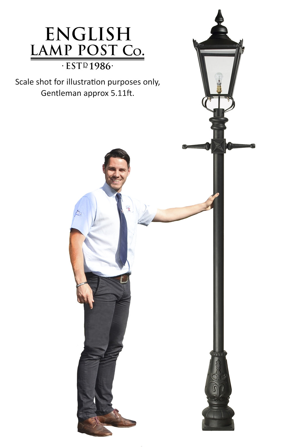 Victorian Garden Lamp Post 2.7m With LED Lantern Fitting