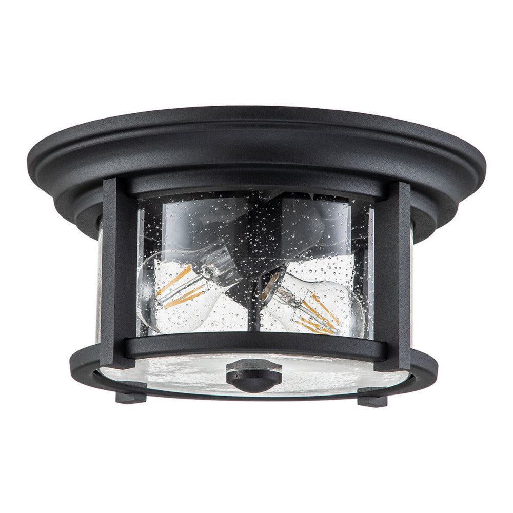 'Elvaston' Flush Fit Circular Ceiling Light In Black