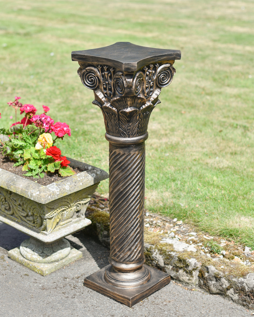 Embossed Cast Aluminium 'Artemis' Bronze Pillar