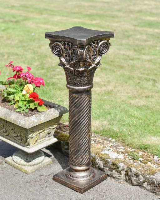 Embossed Cast Aluminium 'Artemis' Bronze Pillar - thumbnail