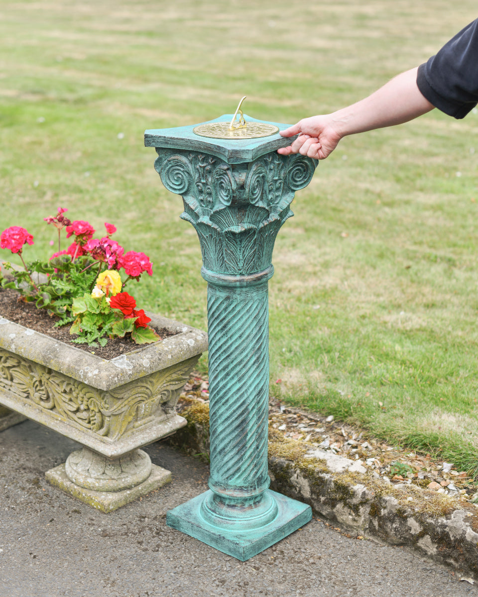 Life size scale of the verdigris pillar