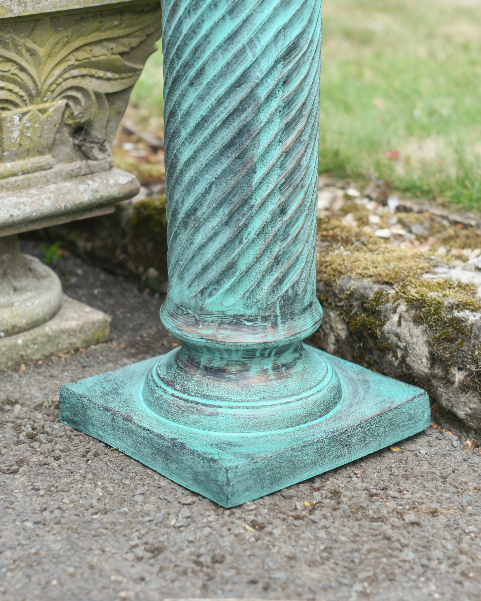 Close up of the square base
