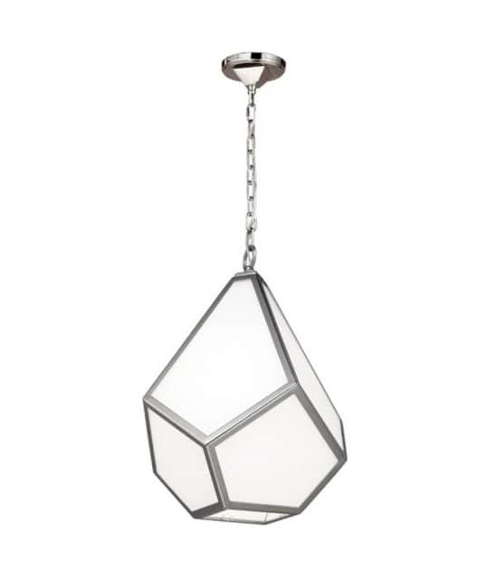 'Endon' Geometric Pendant Light In Polished Nickel - thumbnail