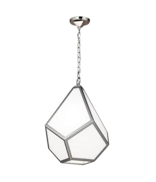 'Endon' Geometric Pendant Light In Polished Nickel - thumbnail