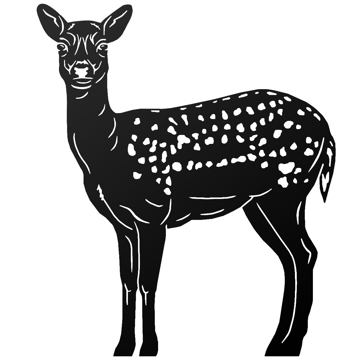 Fallow Doe Garden Sheet Steel Silhouette In Black