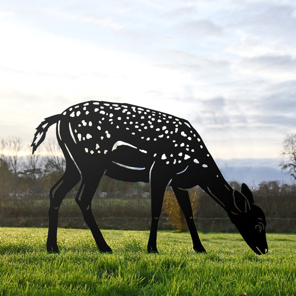 Fallow Fawn Garden Sheet Steel Silhouette In Black