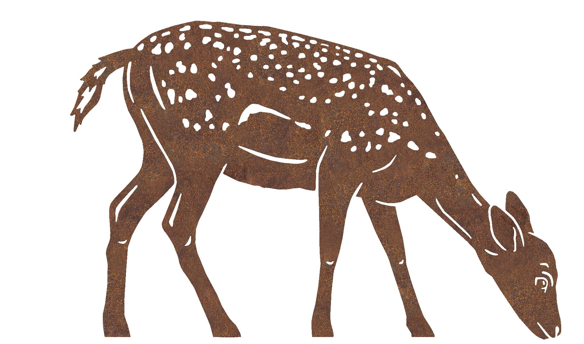 Rustic Fallow Fawn Garden Sheet Steel Silhouette