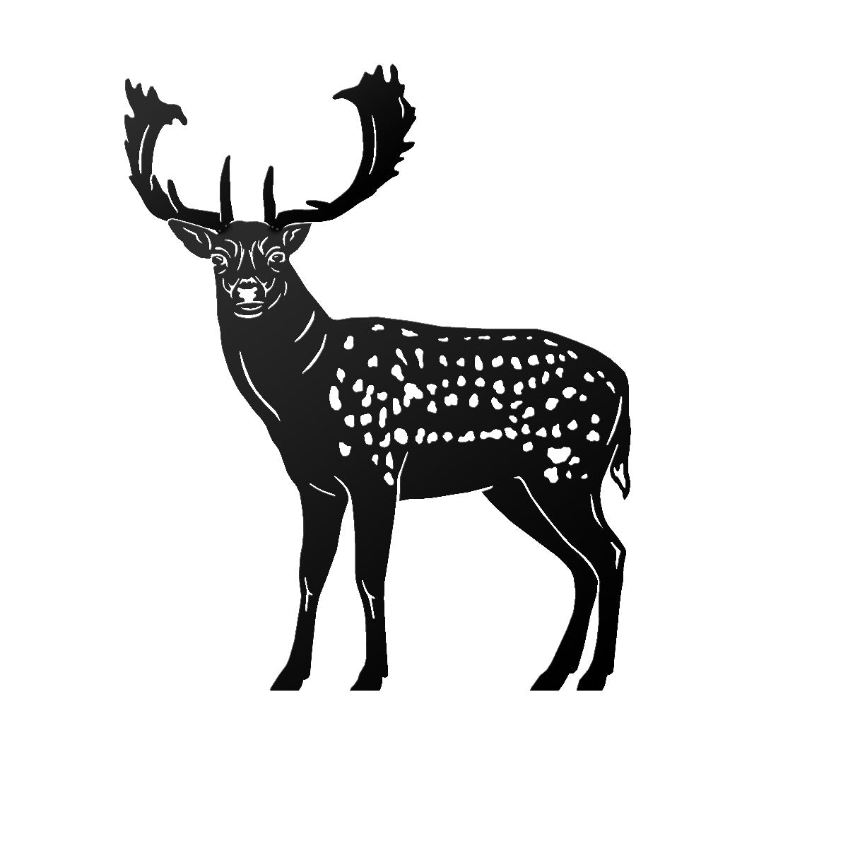 Fallow Stag Garden Sheet Steel Silhouette In Black
