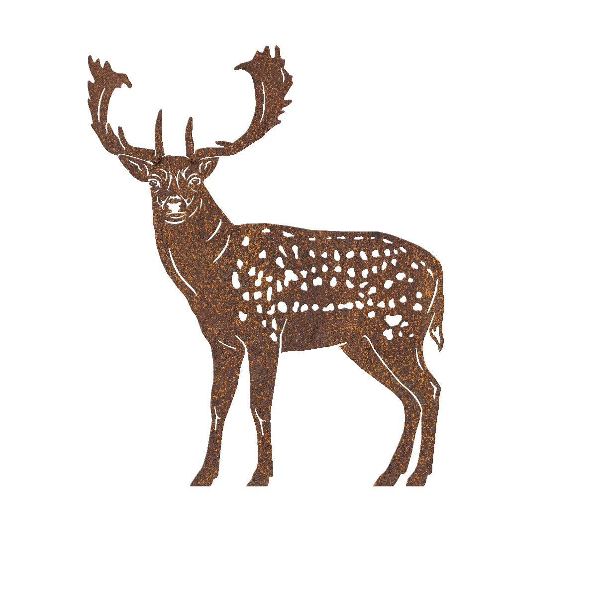 Fallow Stag Garden Sheet Steel Silhouette In Rustic