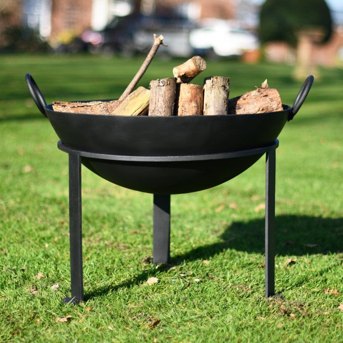 
"Agni" Iron Kadai Fire Bowl in Situ in the Garden