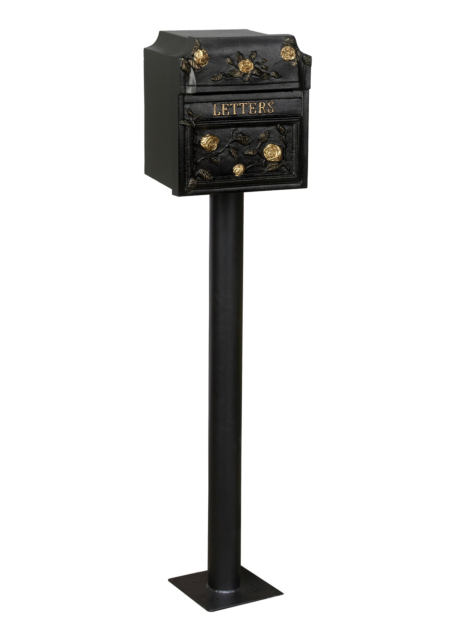 Finschester Letter Box and Pedestal In Black