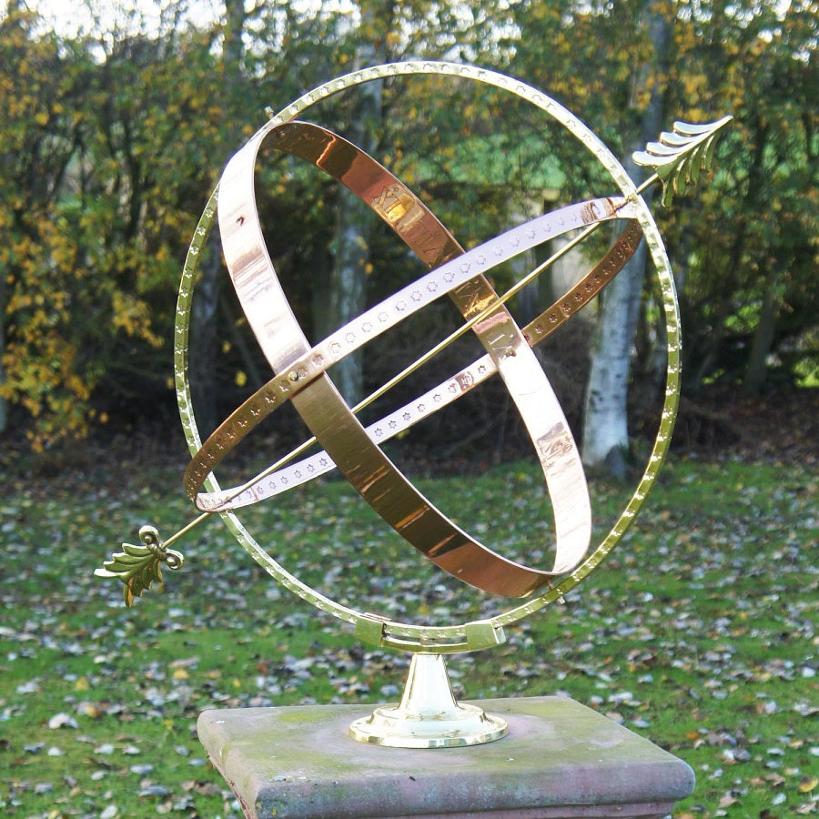 'Solstice Keeper' Brass and Copper Armillary Sphere