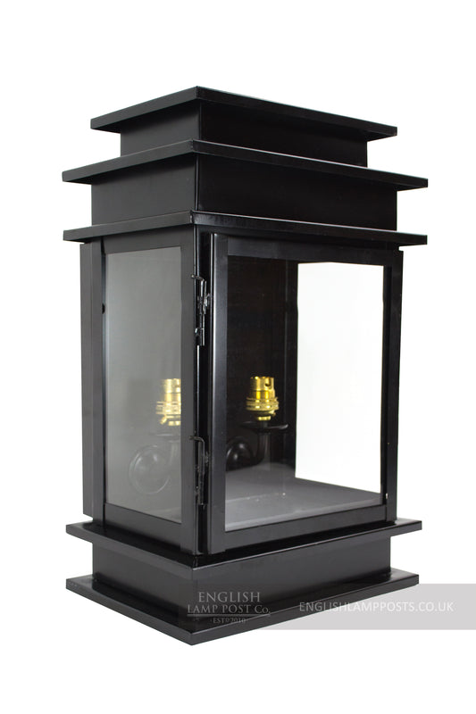Contemporary Style Rectangular Wall Lantern In Black