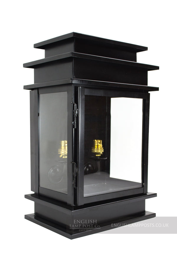 Contemporary Style Rectangular Wall Lantern In Black