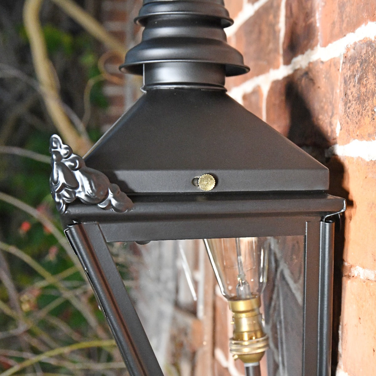 Flush Fitting Black Kensington Wall Lantern
