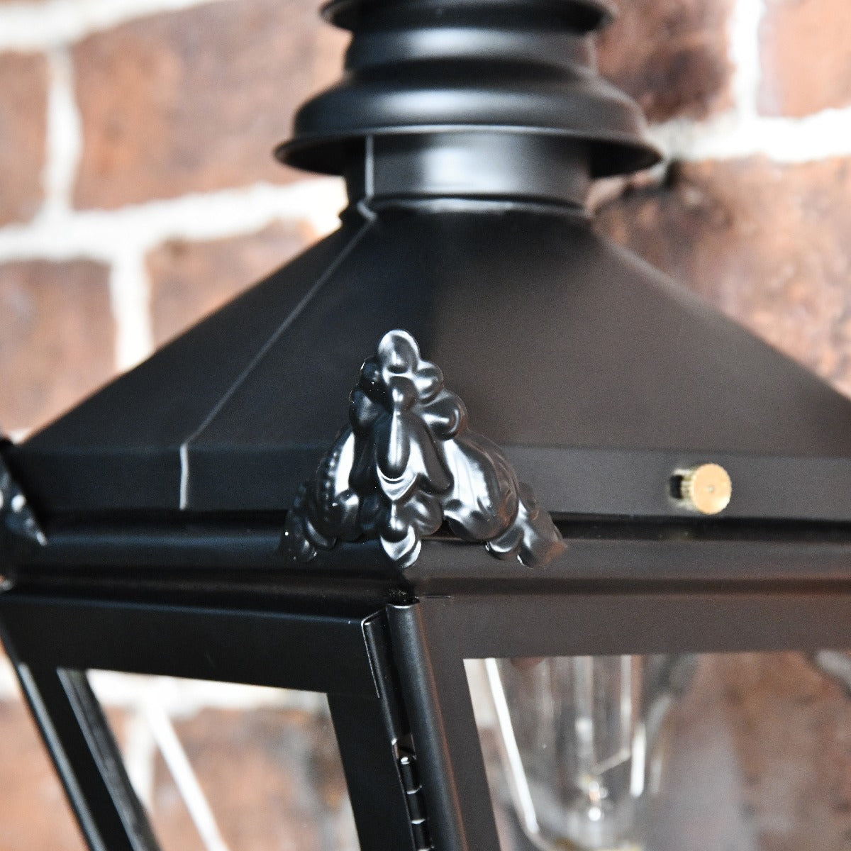 Flush Fitting Black Kensington Wall Lantern