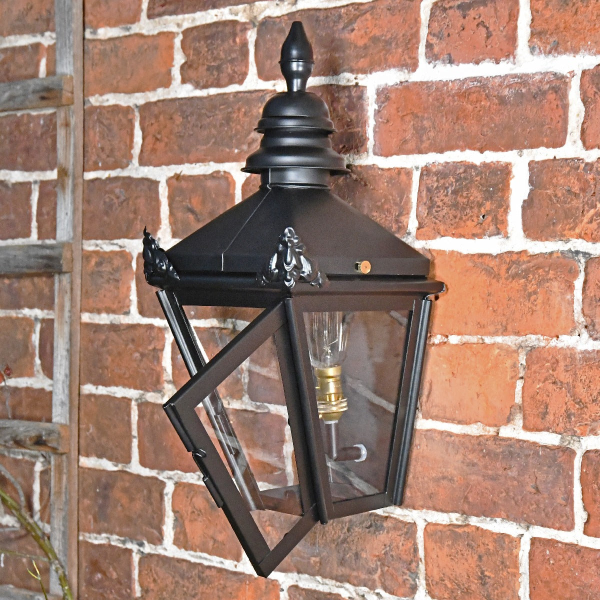 Flush Fitting Black Kensington Wall Lantern