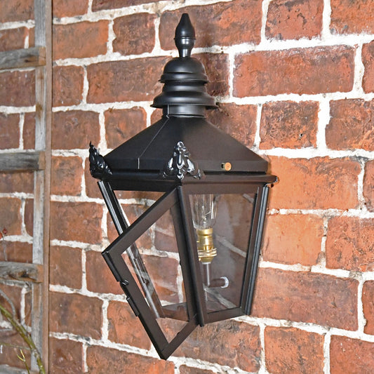 Flush Fitting Black Kensington Wall Lantern