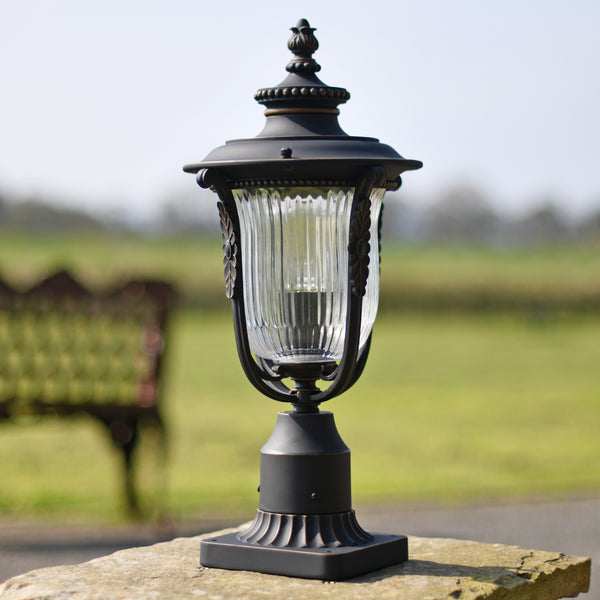 Fluted Antique Bronze Pillar Light