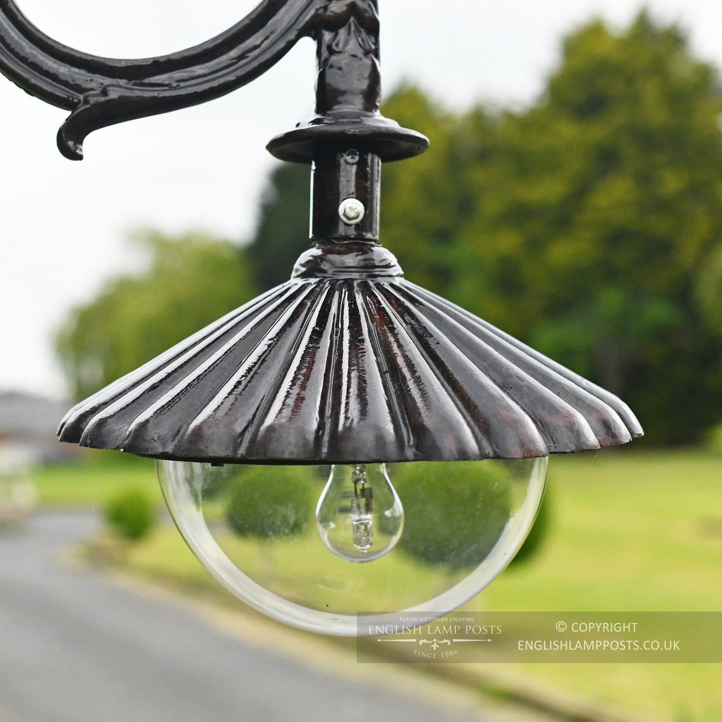 Fluted Dark Brown Gothic Luminaire and Lamp Post