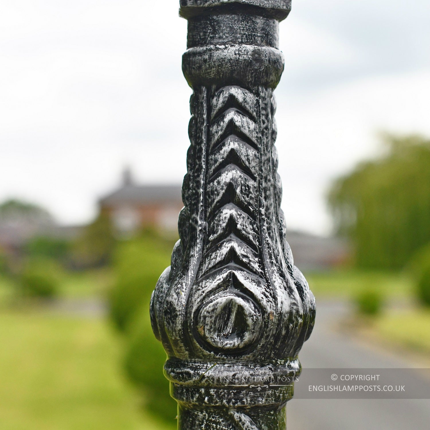 Fluted Detailing On Cast Iron Victorian Lamp Post