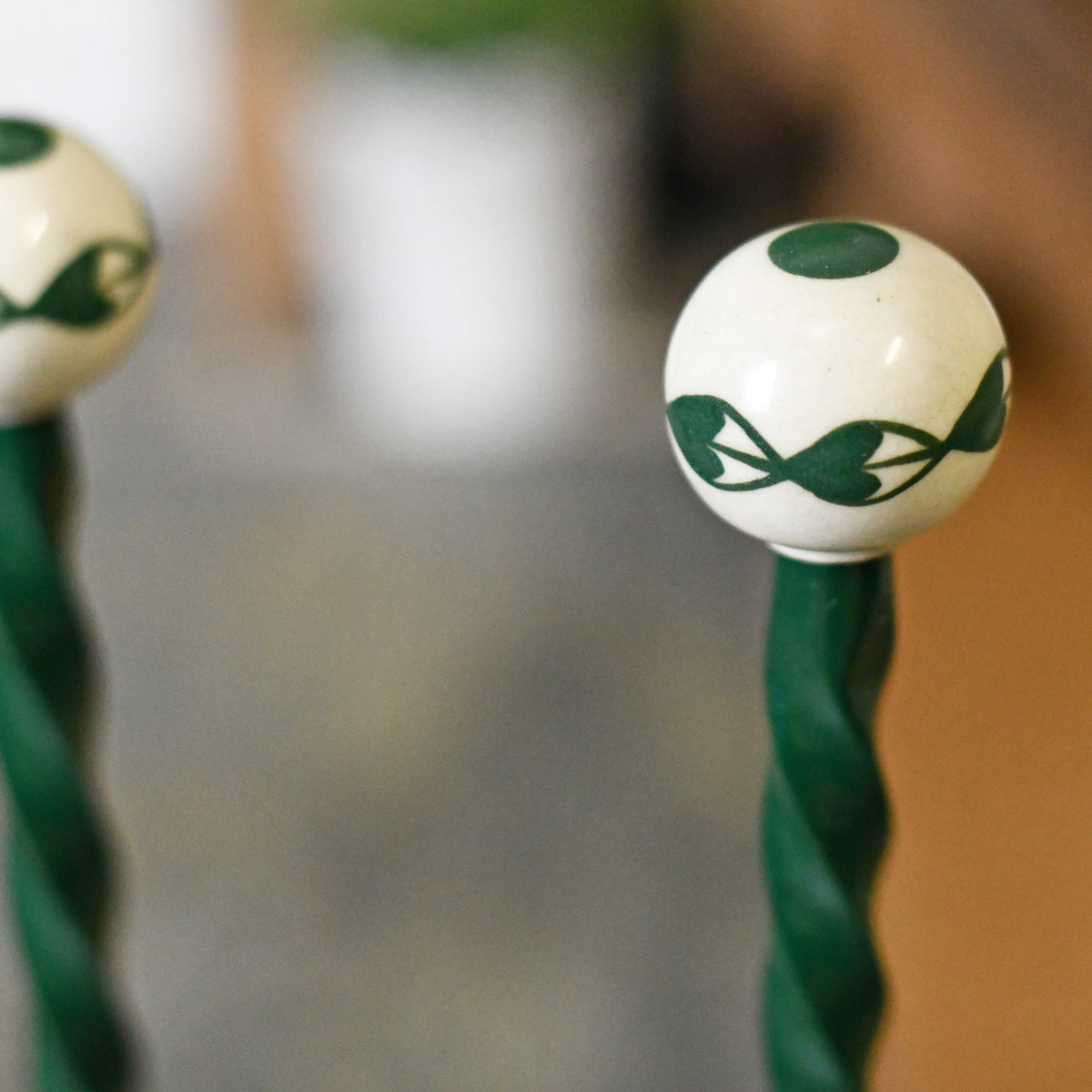 Close up of the ball finial