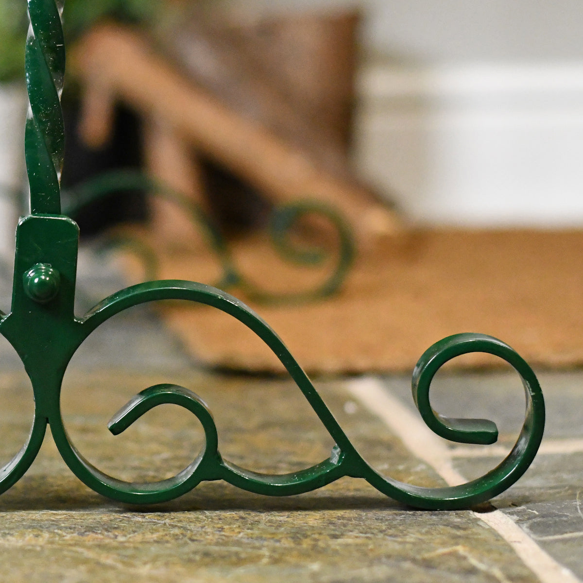 Magnified view of the scrolled feet