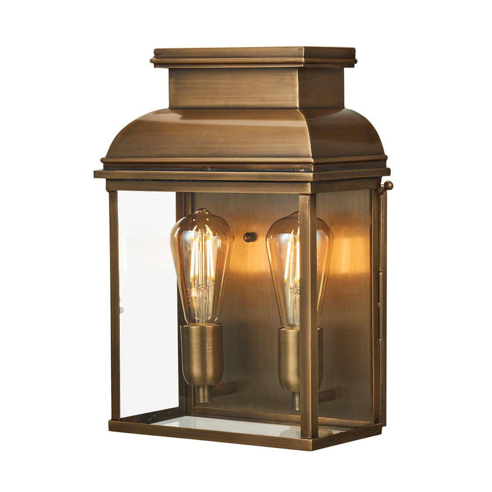 'Fulford' Two Light Wall Light In Antique Brass