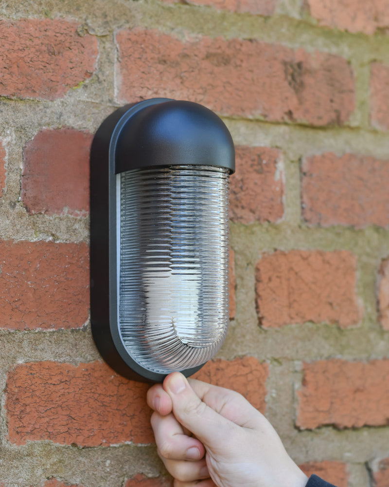 Life size scale of the 'Fulshaw' Contemporary Cylinder Wall Light