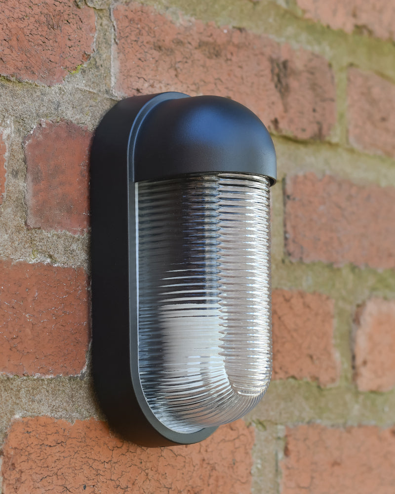 Angled view of the contemporary garden wall light