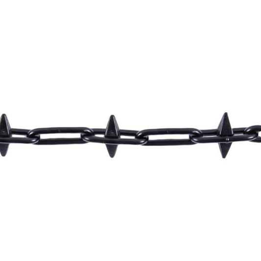 Galvanised Alternate Spiked Bollard Chain on a white background