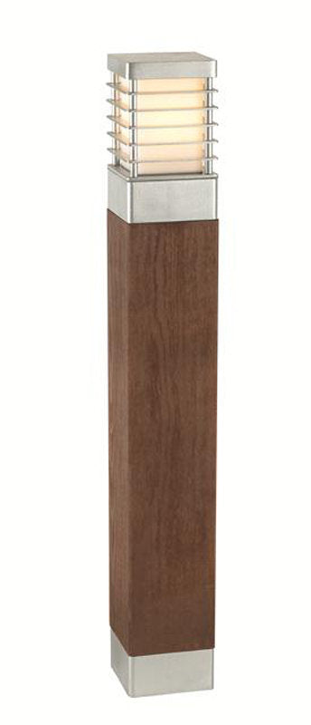 Scandinavian Wood and Steel Driveway Bollard Light