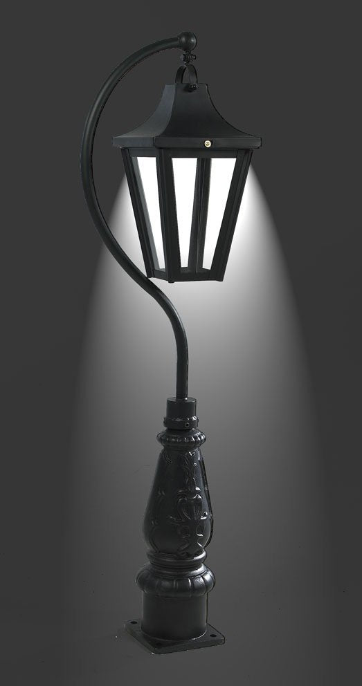 Swan Neck Black Pillar Light