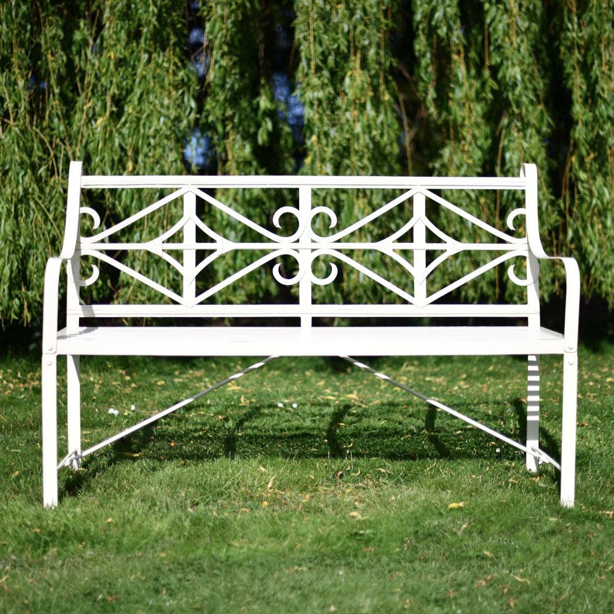 Garden three seater cream bench