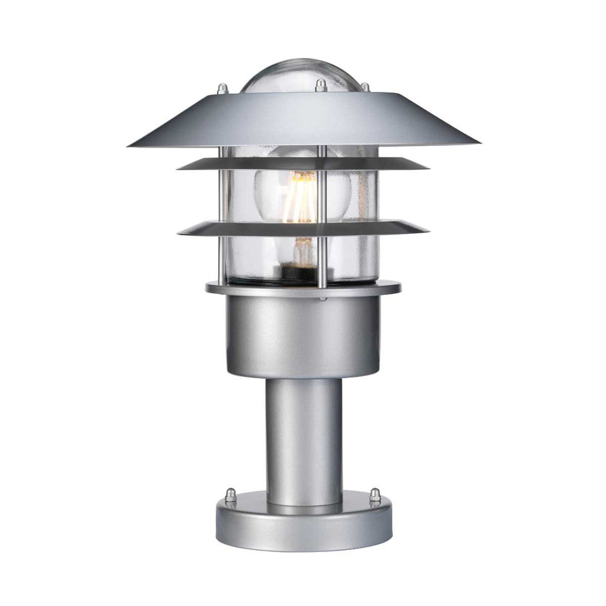 'Garrowby' Contemporary Silver Pillar Light