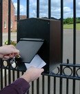 Gate post box in black