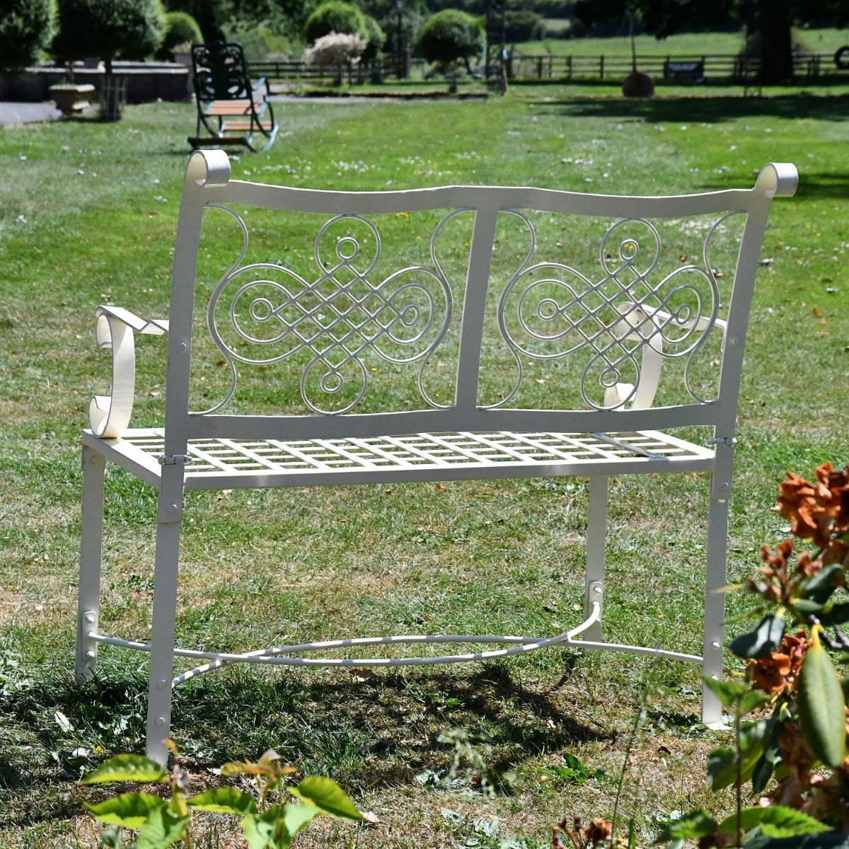Rear view of The Devonshire Garden Bench in Garden 