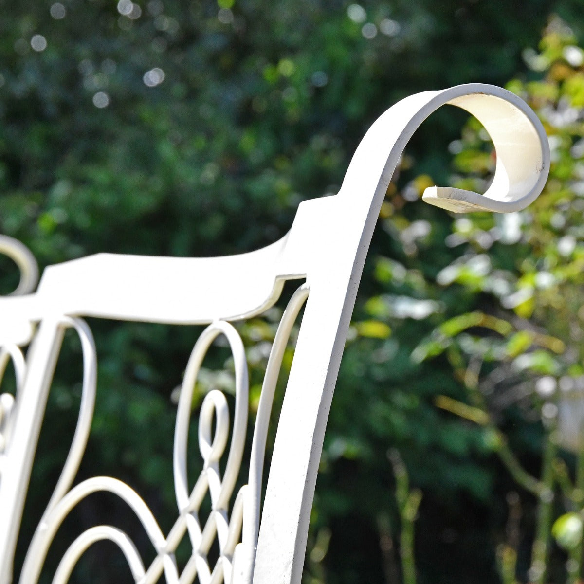 Close up of scrollwork on The Devonshire Bench 