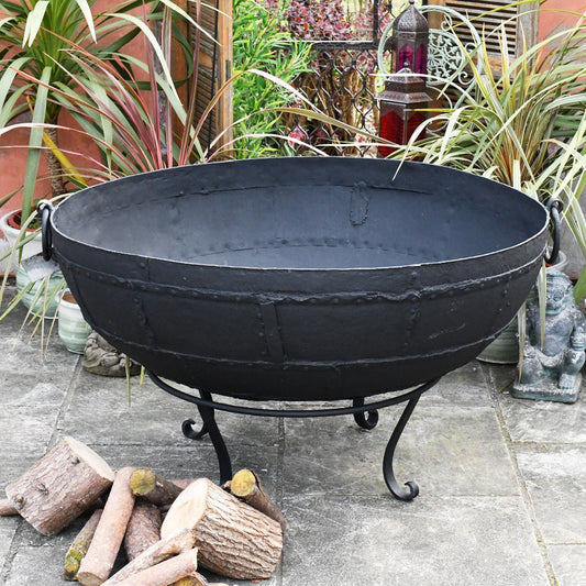 120cm Diameter Wrought Iron Kadai Fire Bowl
