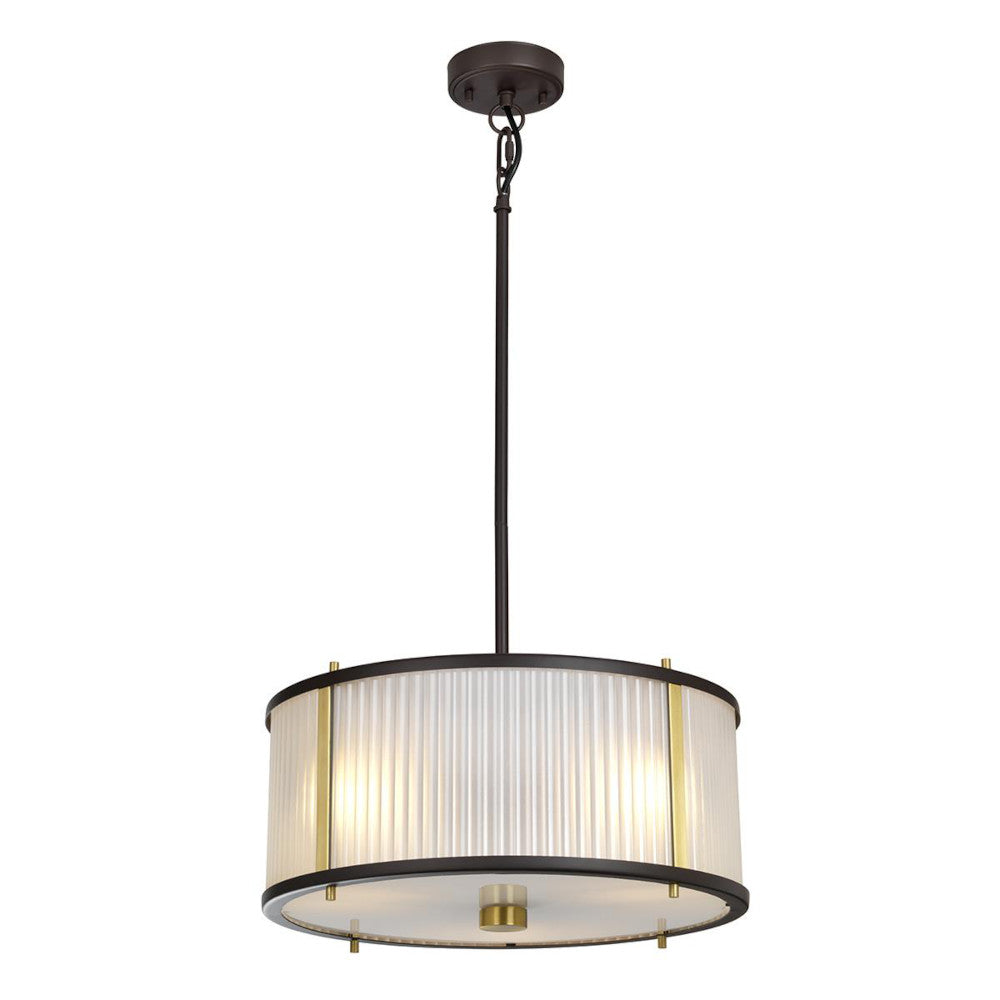 'Gileston' Brass Contemporary Three Pendant Light