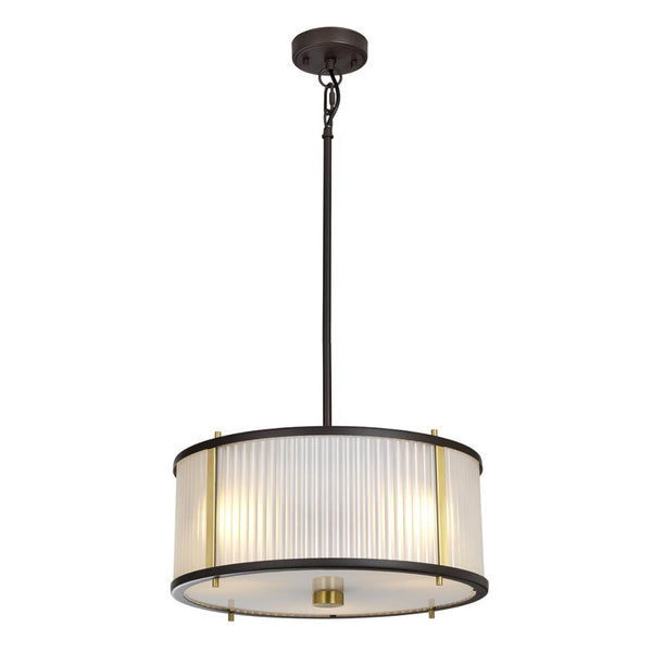 'Gileston' Brass Contemporary Three Pendant Light