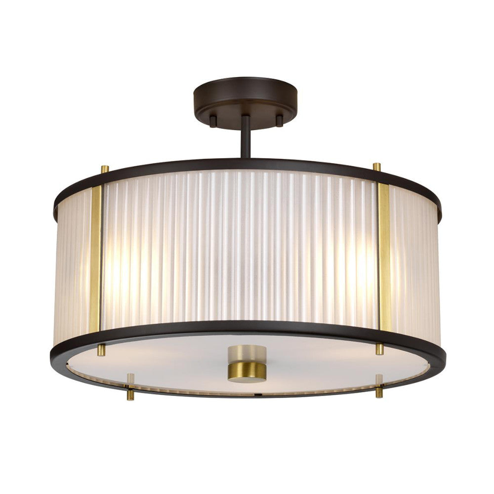 Close up of the illuminated 'Gileston' pendant light