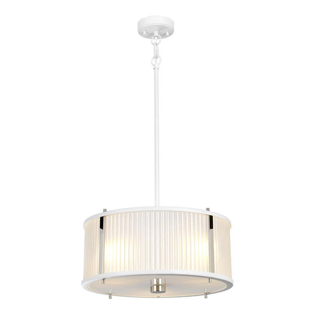 'Gileston' White Contemporary Three Pendant Light 