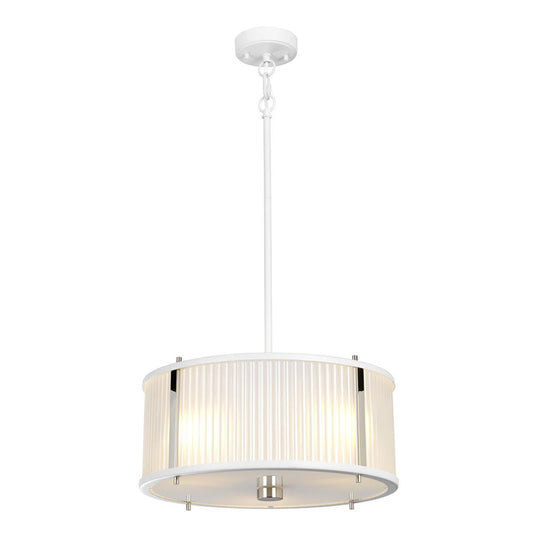 'Gileston' White Contemporary Three Pendant Light 
