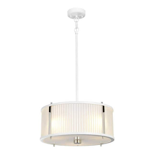 'Gileston' White Contemporary Three Pendant Light - thumbnail