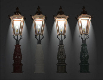 golf course entrance pillar lights in the dark