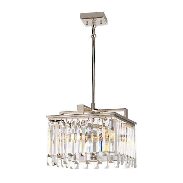 'Gosfield' Four Light Small Polished Nickel Chandelier - thumbnail