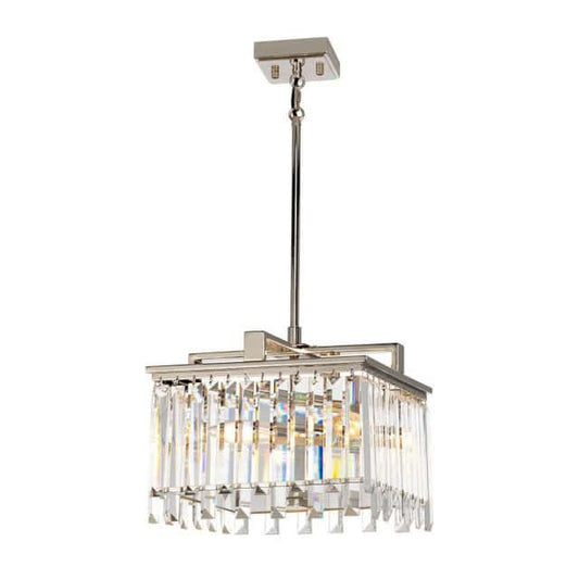 'Gosfield' Four Light Small Polished Nickel Chandelier - thumbnail